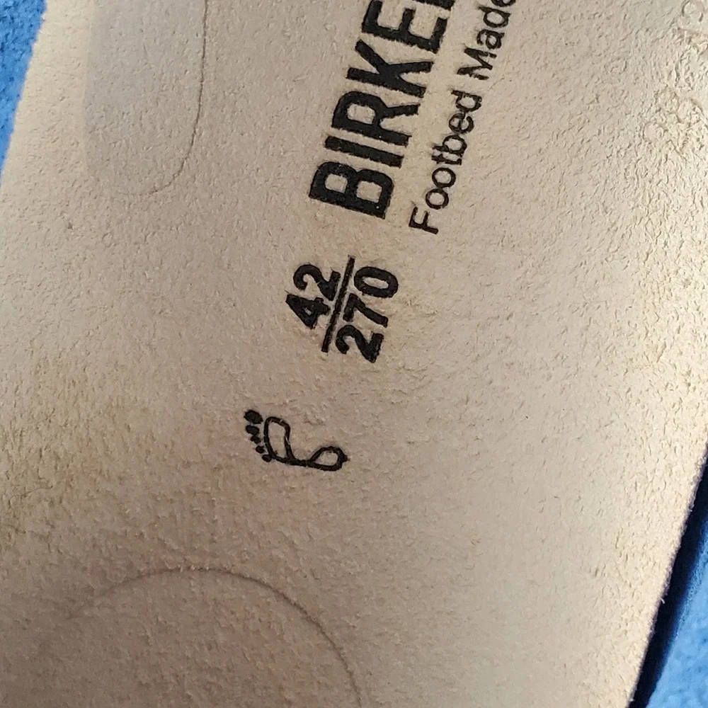 Birkenstock Tennessee Mens Sider Loafers Sz 9 Mid Blue Leather Regular Fit